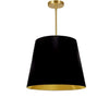 Dainolite Oversized Drum 1 Light Pendant tapered Drum Medium Black/Gold Shade Lamp