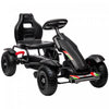 Aosom Pedal Go Kart For Kids, Pedal Powered Ride-On Car With Adjustable Bucket, Handbrake, 4 Rubber Wheels Powered Ride, Indoor Foot Racer, Aged 5-12 Years Old, Black