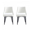 Tremont Modern Vegan Leather Metal Dining Chair in White - Set of 2