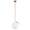 Dainolite Orion 1 Light Pendant Plated Gold Finish White Glass Lamp