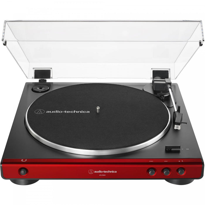 Audio-Technica AT-LP60X Stereo Red Turntable Music Player