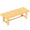 Outsunny 43.25\" Outdoor Wood Garden Bench Double Seat Natural