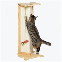 Pawhut Sisal Cat Scratching Post, Cute Cat Scratcher With Hanging Funny Toy, 90° Angle For Wall Tabl