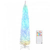 HOMCOM 7.5ft Christmas Tree with DIY Synchronized LEDs, Xmas Tree, White