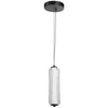 Dainolite Ramona LED Pendant 10w Matte Black Clear Fluted Glass Lamp