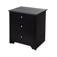 Vito Nightstand With Charging Station And Drawers - Pure Black