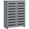 HOMCOM Slim Shoe Cabinet with 2 Slatted Doors for 15 Pairs of Shoes Grey