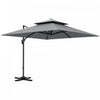 Outsunny 10' X 10' Cantilever Patio Umbrella With Double Top, Light Grey