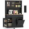 HOMCOM 69\" Pantry Cabinet, Kitchen Cabinet with Charging Station, Black