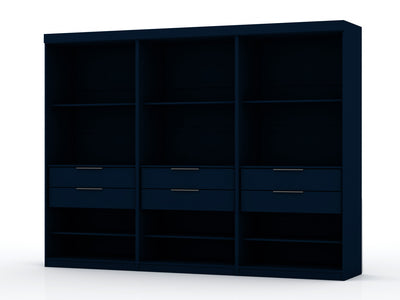 Mulberry Contemporary Modern 36" Wardrobe Closet in Midnight Blue - Set of 3 | Armoire contemporaine moderne Mulberry 36" en bleu minuit - Ensemble de 3
