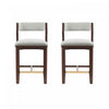 Patricia Modern Wood Upholstered Counter Stool in White Glacier - Set of 2