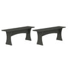 Coney Mid-Century Modern Dining Bench in Charcoal Gray - Set of 2