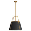 Dainolite Trapezoid 3 Light Pendant Trapezoid Gold/Black Shade White Fabric Diffuser Lamp