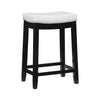 Claridge Faux Leather Backless Counter-Height Stool - Black and White