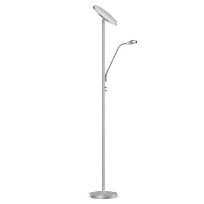 Dainolite Mother And Son LED Floor Lamp Satin Nickel Finish|Lampe à pied Mother and Son de Dainolite avec fini nickel satiné et ampoule à DEL