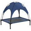 Pawhut Elevated Dog Bed With Canopy, Portable Raised Dog Cot For M Sized Dogs, Indoor & Outdoor, 30\" X 24\" X 29\", Dark Blue