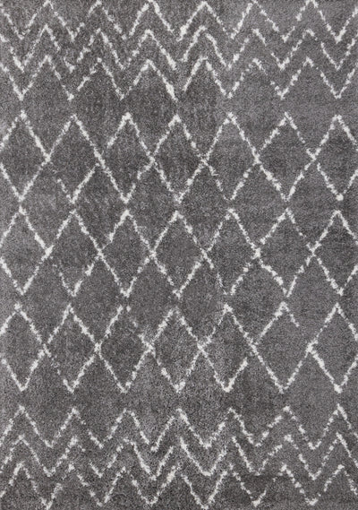 Taylor Grey Cream Rustic Diamond Rug, 5'3" x 7'7" Indoor Area Rug | Tapis Taylor a poils longs diamants rustiques creme gris, 5'3" x 7'7"