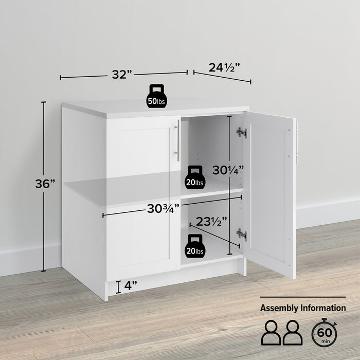 Prepac Elite 32\" Base Storage Cabinet - White