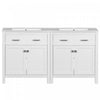 Felix 60 Inch Modern Double Bathroom Vanity with Ceramic Sink & Storage Cabinet, White