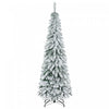 Homcom 6' Downswept Slim Snow Artificial Christmas Tree With Steel Base