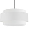 Dainolite Priya 4 Light Pendant 30\" Dia Matte Black White Shade Lamp