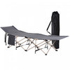 Outsunny Folding Camping Cot, Portable Sleeping Bed For Travel, Grey