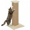 Pawhut 32\" Tall Cat Scratching Post For Indoor Cats And Kittens, Vertical Claw Scratcher, Sisal Cat Scratcher With Hanging Ball And Soft Plush, Beige
