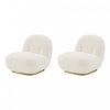 Edina Modern Boucle Lounge Chair in White - Set of 2