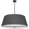 Dainolite Preston 4 Light Pendant 33\" Dia Matte Black Black Fabric Shade Lamp