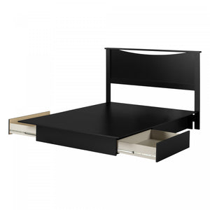 Step One Platform Bed And Headboard Set Pure Black - South Shore