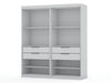 Mulberry Contemporary Modern 36\" Wardrobe Closet in White - Set of 2