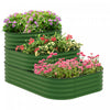 Outsunny 3-tier Raised Garden Bed Kit, 5.2x3.6x2.7ft Outdoor Galvanized Planter Box With Safety Edging For Vegetables, Flowers, Fruits And Herbs, Dark Green