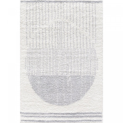 Paris Circle Cream Shag Area Rug - 6'7" x 9'6"|Carpette à poil long Paris crème à motif de cercles - 6 pi 7 po x 9 pi 6 po