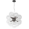 Dainolite Comet 6 Light Chandelier Matte Black Clear Glass Lamp