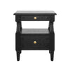 Emma 2-Drawer Wooden Bedroom Nightstand with Non-Slip Feet, Black