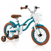 Costway 12\" Kid's Bike With Removable Training Wheels & Basket For 3-4 Years Old Turquoise