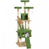 PawHut 68 inches Cat Tree, Multi-Level Large Cat Tower Condo with Scratching Posts, Perches, Cat Houses, Dangling Toy, Green