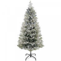 Homcom Flocked Pencil Artificial Christmas Tree With Realistic Branch Tips