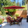 Costway 10' Solar LED Lighted Patio Market Umbrella Tilt Adjustment Crank