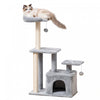 Pawhut Cat Tree For Indoor Cats, Multi-level Cat Condo With Sisal Scratching Post, Perch, Hanging Ball, Light Grey