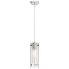 Dainolite Pasha 1 Light Pendant Polished Chrome Finish Clear/Frosted Glass Lamp