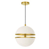 Dainolite Atomic Pendant 30w Aged Brass White Glass Lamp