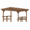 Outsunny 14' X 10' Outdoor Pergola, Wooden Gazebo Grill Canopy With Bar Counters And Seating Benches, For garden, patio, backyard, Deck