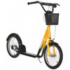 Aosom Kick Scooter For Kids Teen Ride On Children Scooter With Adjustable Handlebar 2 Brakes Basket Cupholder Mudguard 16\" Inflatable Rubber Tyres Orange