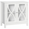 HOMCOM Kitchen Sideboard, Glass Door Buffet Cabinet with Adjustable Shelf