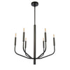 Dainolite Eleanor 6 Light Chandelier Matte Black Lamp
