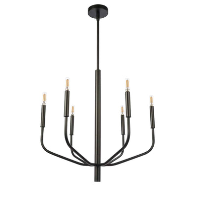 Dainolite Eleanor 6 Light Chandelier Matte Black Lamp|Lustre Eleanor de Dainolite avec fini noir mat et 6 ampoules