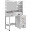 HOMCOM Vanity Table, Makeup Table with Mirror and Storage, White