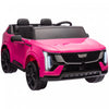 Qaba 2-seater Powered Ride-On Truck, 12v Cadillac Escalade Licensed Battery Powered Kids Electric Car With Remote Control, 4 Spring Suspension Wheels, Lights, Music Horn, For 3-8, Pink