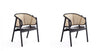 Versailles Industry Chic Wood Accent Armchair in Black and Natural - Set of 2
